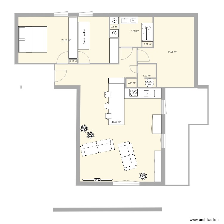 Chambre. Plan de 0 pièce et 0 m2