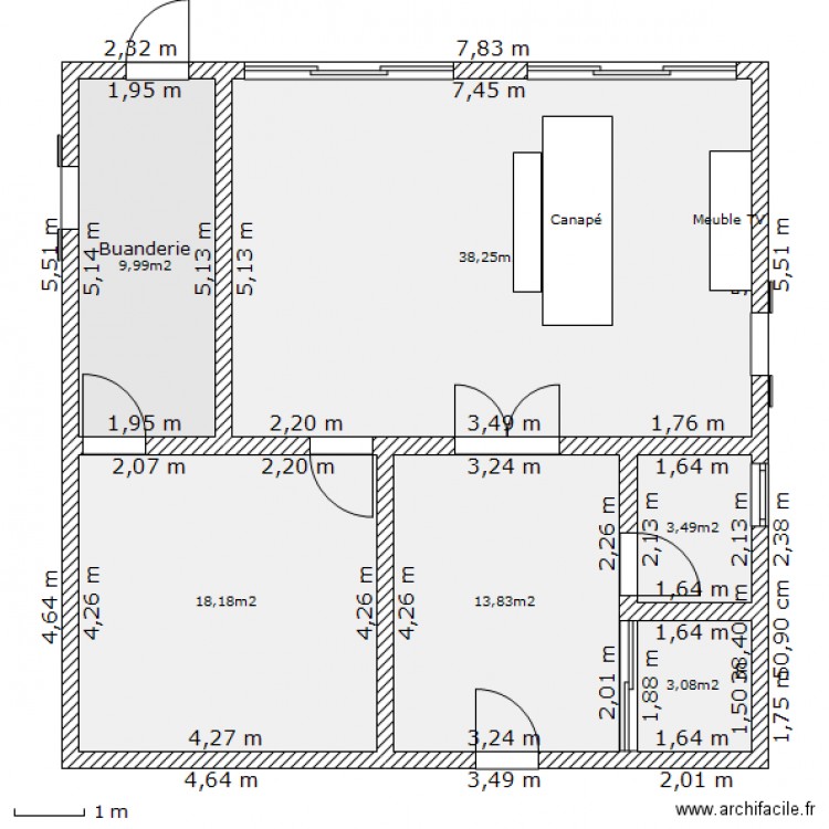 Maison RDC. Plan de 0 pièce et 0 m2