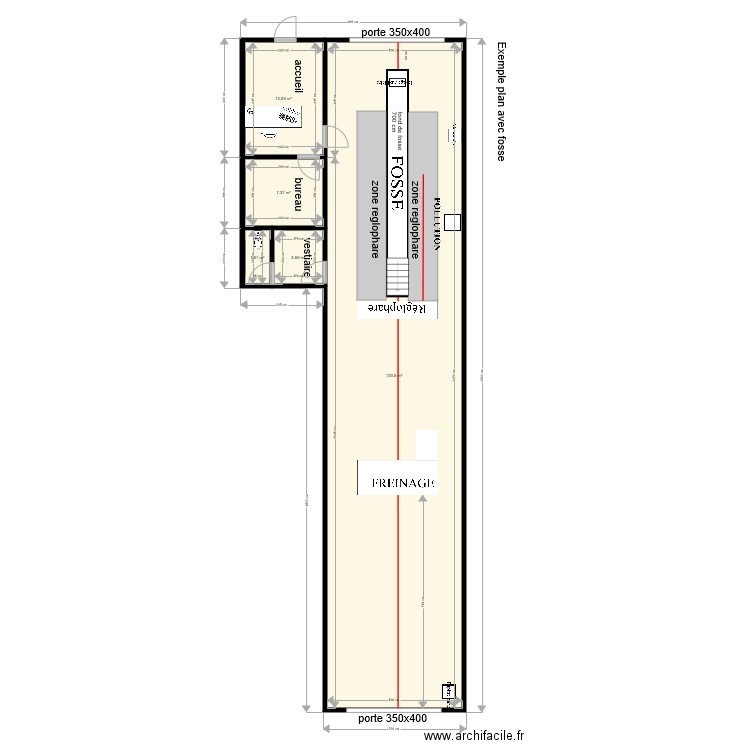 exemple avec fosse. Plan de 0 pièce et 0 m2