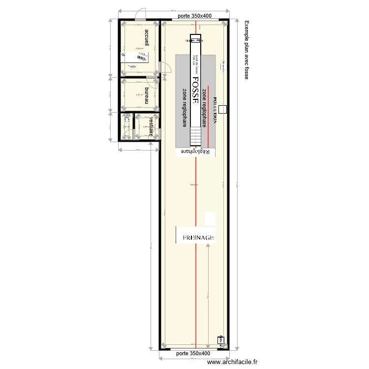 exemple avec fosse. Plan de 