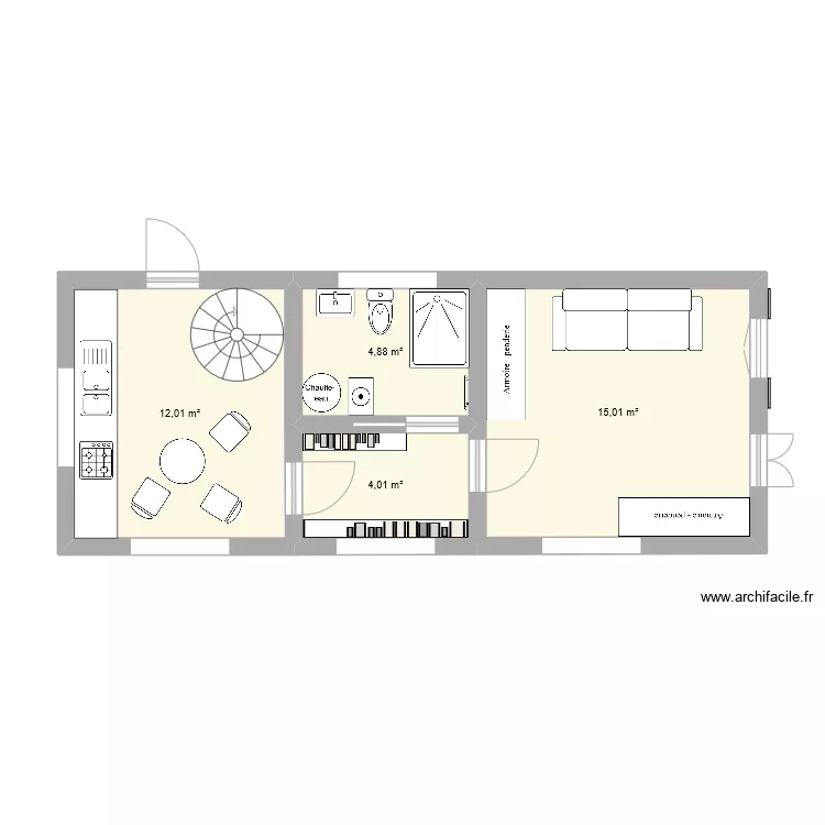 Maison-cabinet terrain. Plan de 