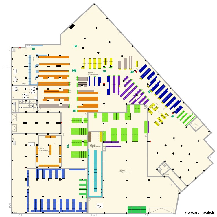 Reuilly / Frichti. Plan de 20 pièces et 838 m2