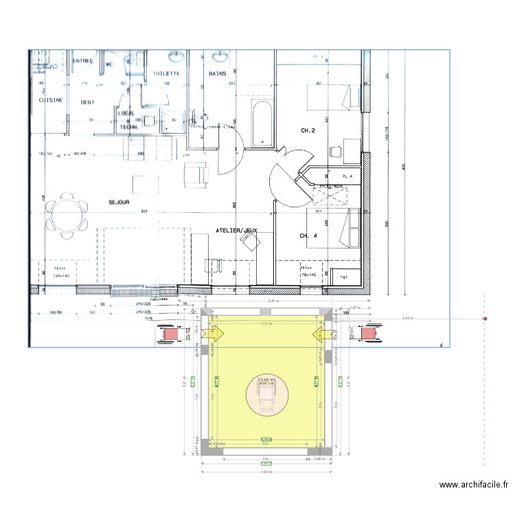patio ludovic - pour déclaration de travaux. Plan de 0 pièce et 0 m2