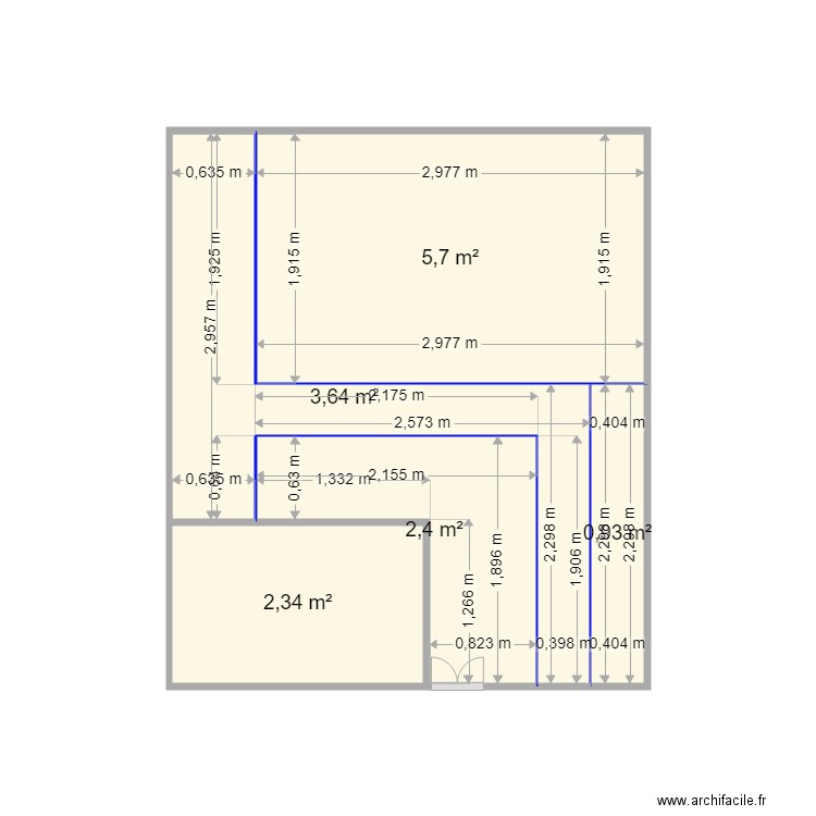 MOUTET PROJET TERRAIN 1. Plan de 5 pièces et 15 m2