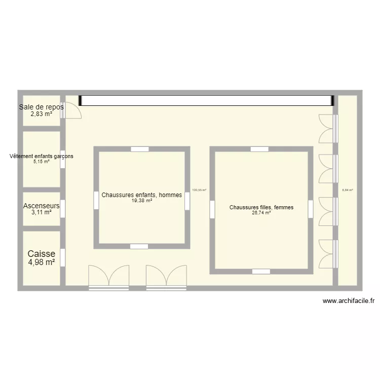 Plan magasin de vetement. Plan de 