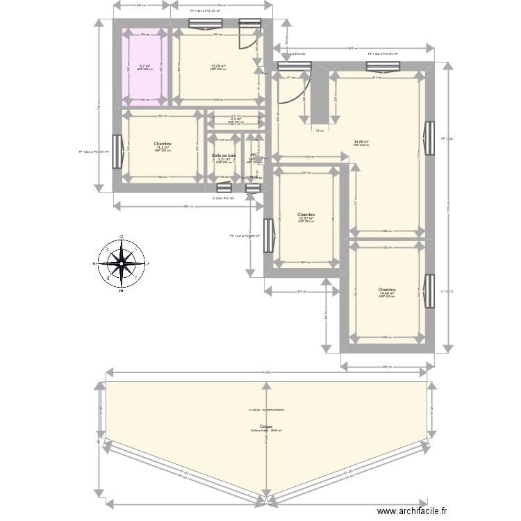 Total. Plan de 0 pièce et 0 m2