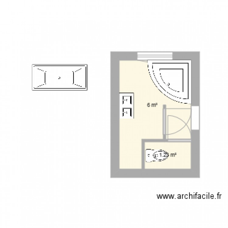 SDB ANGLE. Plan de 0 pièce et 0 m2