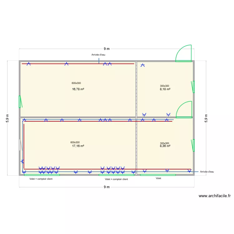 Lac Sacr&eacute; sucr&eacute;. Plan de 4  et 50 m²