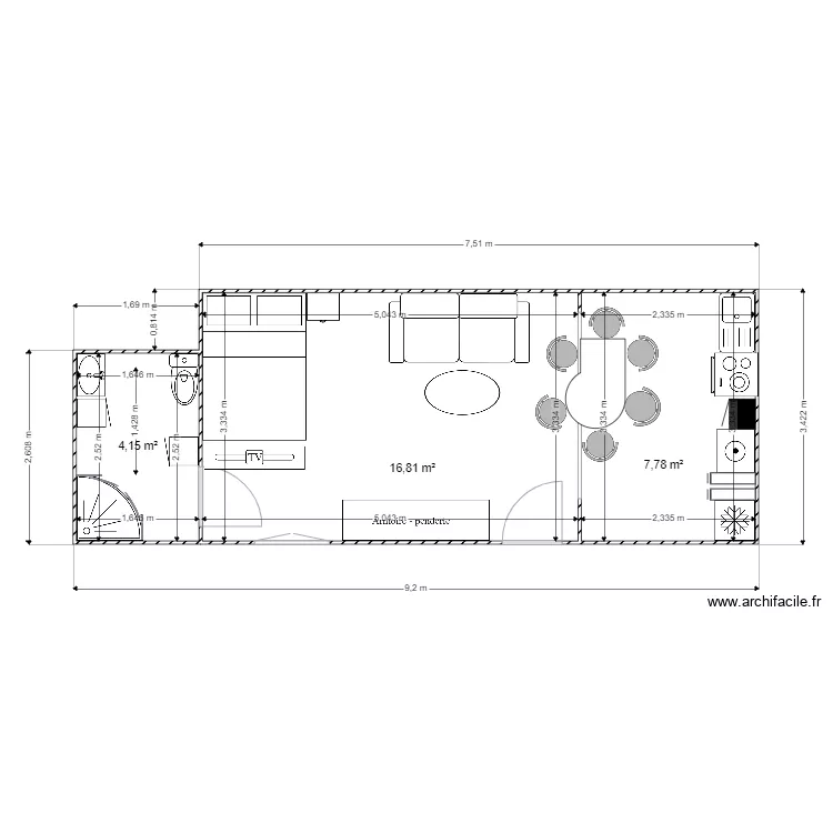  chalet Lidia. Plan de 