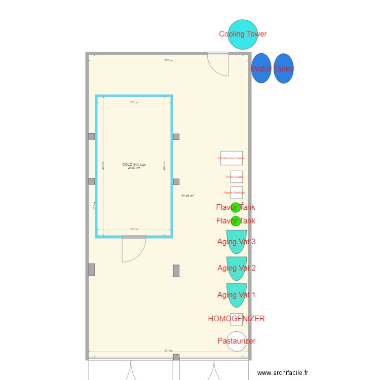 Chambre Froide. Plan de 0 pièce et 0 m2