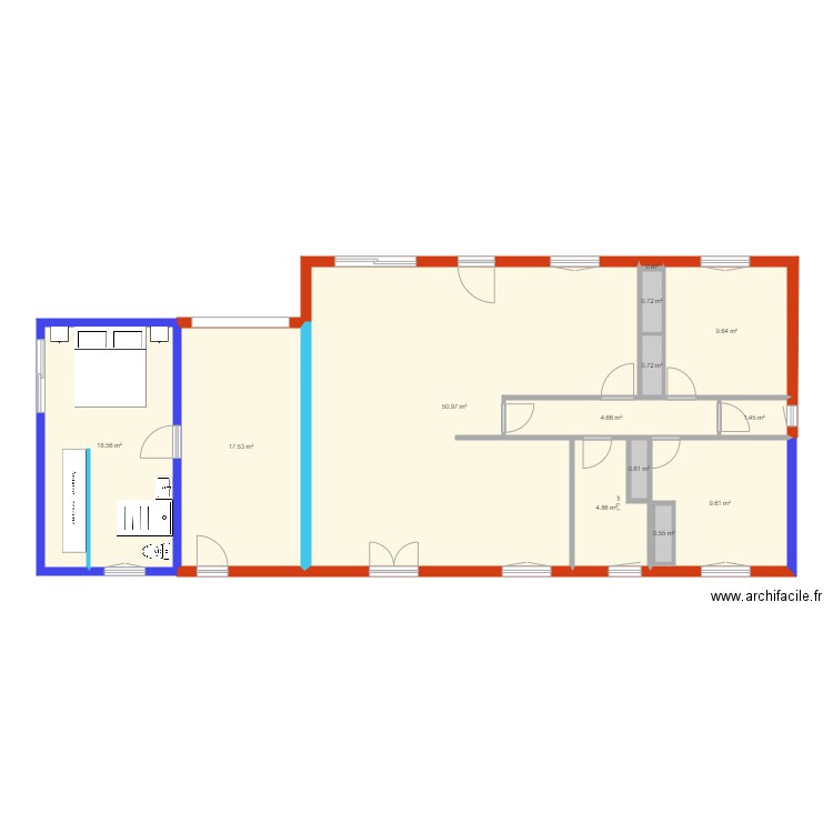 maison duran pojet. Plan de 13 pièces et 121 m2