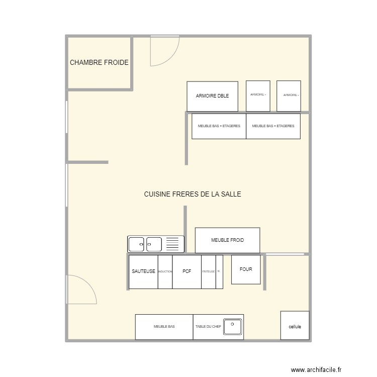 FRERES DE LA SALLE. Plan de 2 pièces et 55 m2