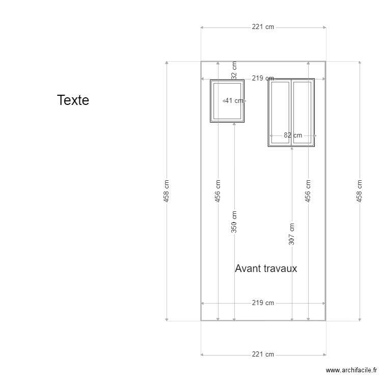 FACADE NORD. Plan de 1 pièce et 10 m2