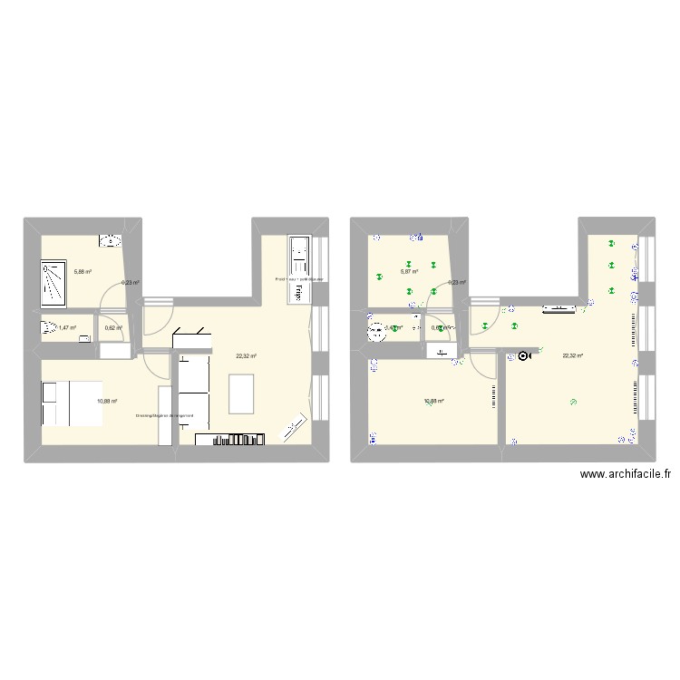 modificationappart3. Plan de 0 pièce et 0 m2