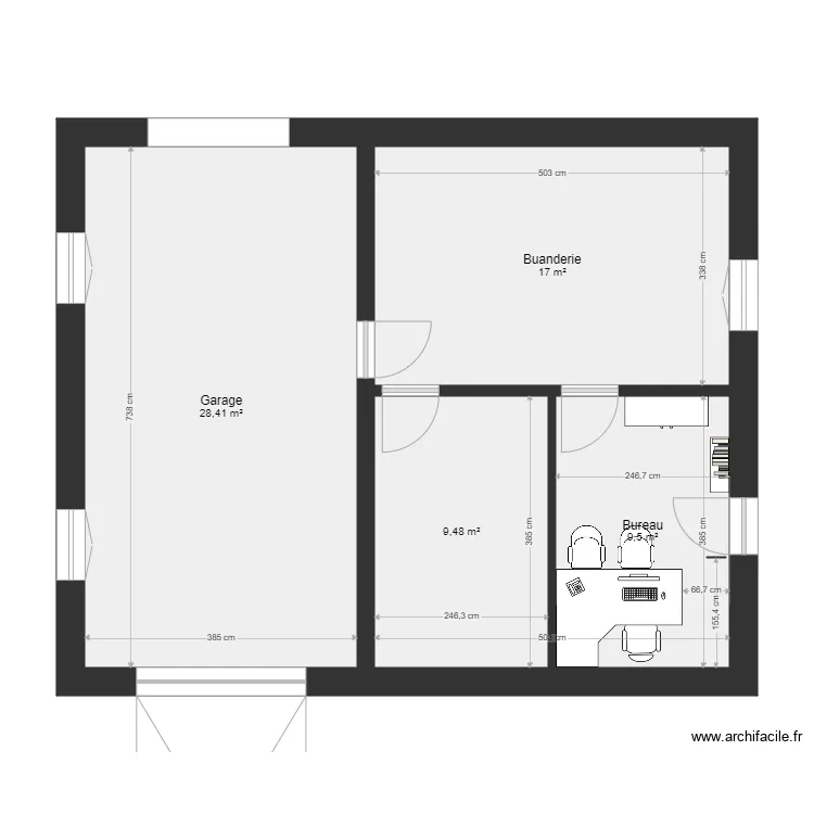 garage genevivieve bureau V0. Plan de 