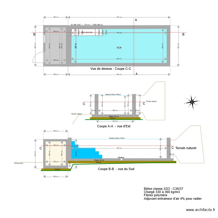 Piscine. Plan de 0 pièce et 0 m2