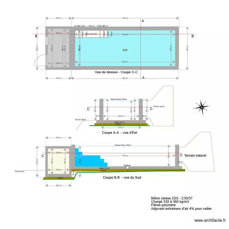 Piscine. Plan de Piscine. Plan de