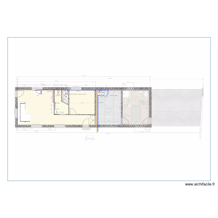 logement sud plomberie. Plan de 