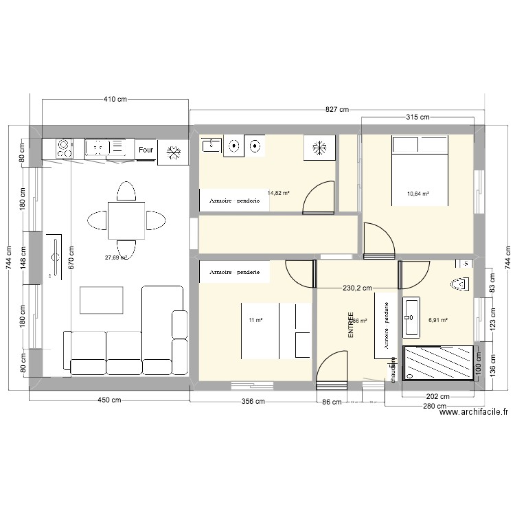 43bis LC INT PROJET 27 08 2023  V4. Plan de 6 pièces et 79 m2