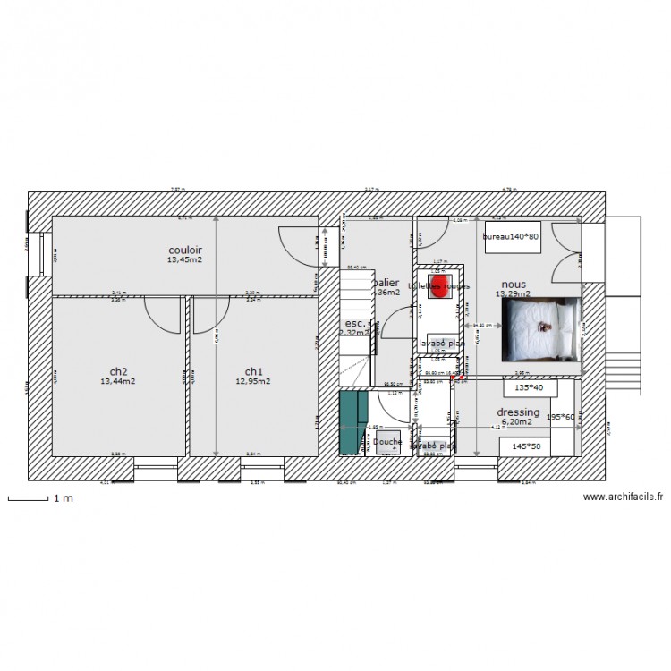 etage. Plan de 0 pièce et 0 m2
