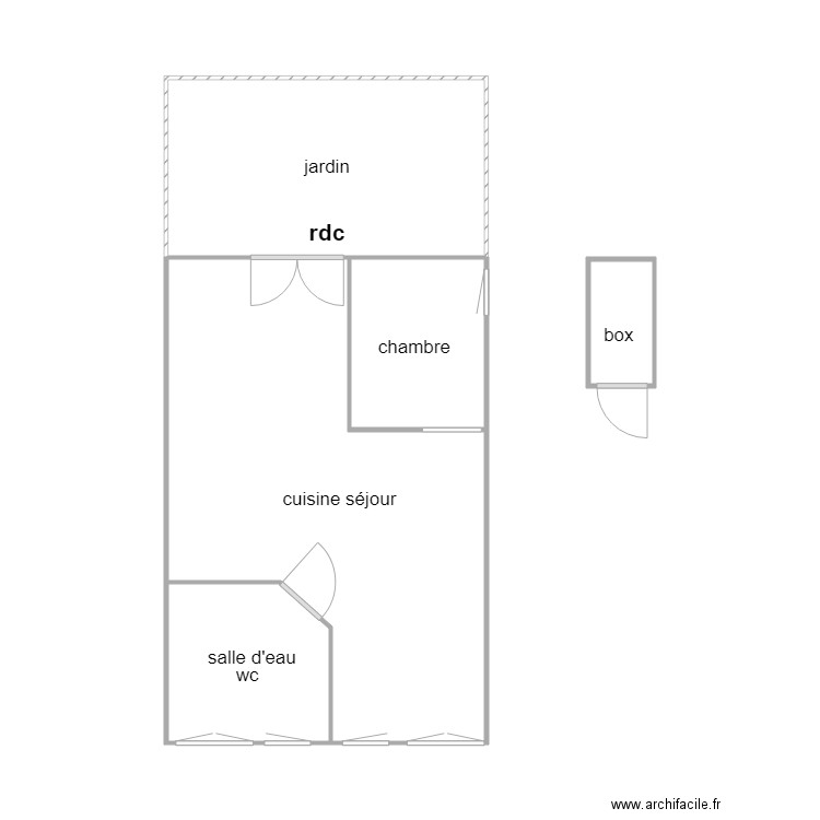 herlaud. Plan de 5 pièces et 36 m2