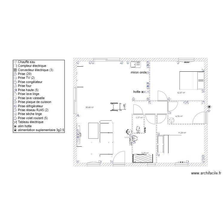 coco6. Plan de 6 pièces et 74 m2