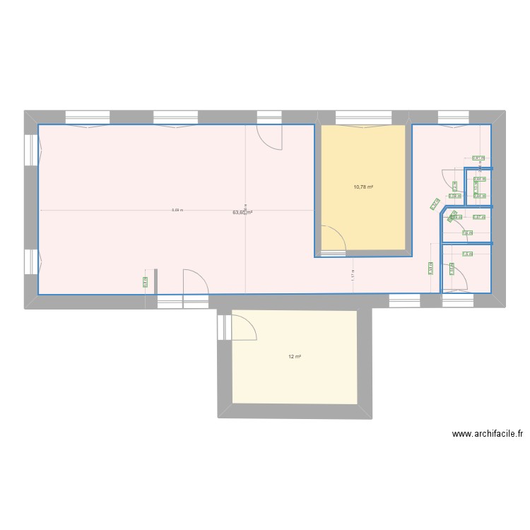 Maison V3. Plan de 3 pièces et 86 m2