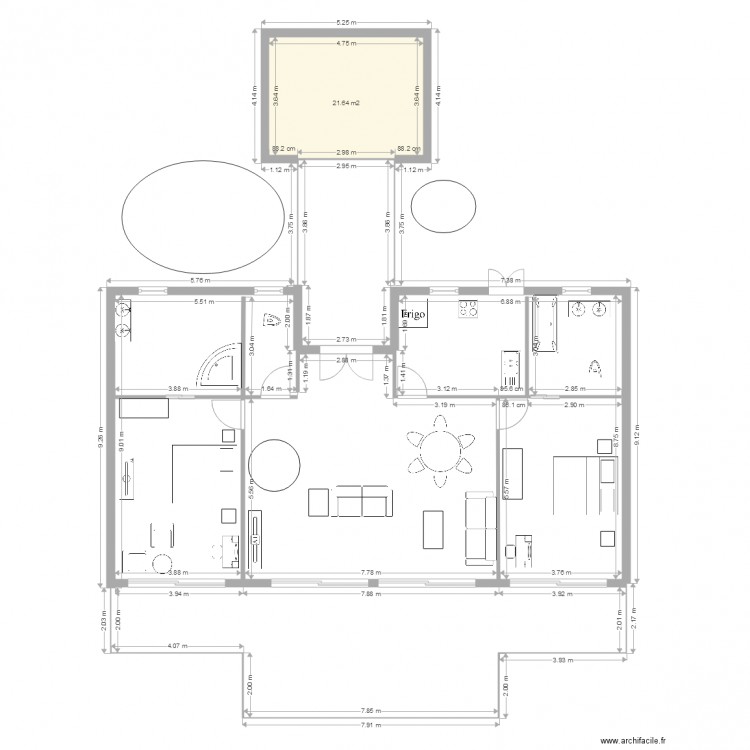 plan de maison 2 pieces