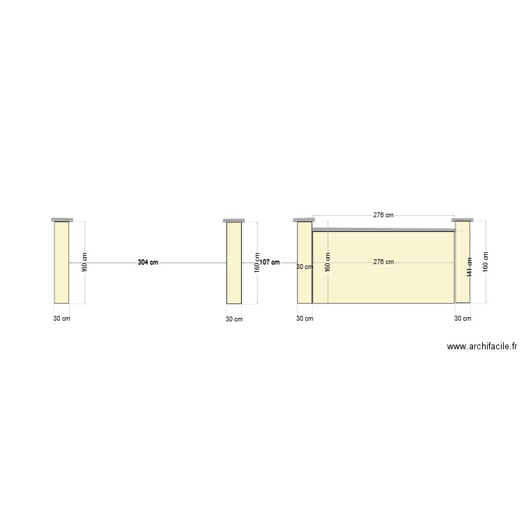 plan facade. Plan de 0 pièce et 0 m2