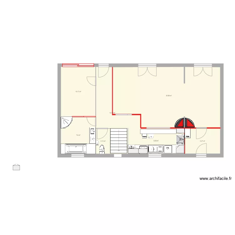 Plan maison Biba RDC projet. Plan de 