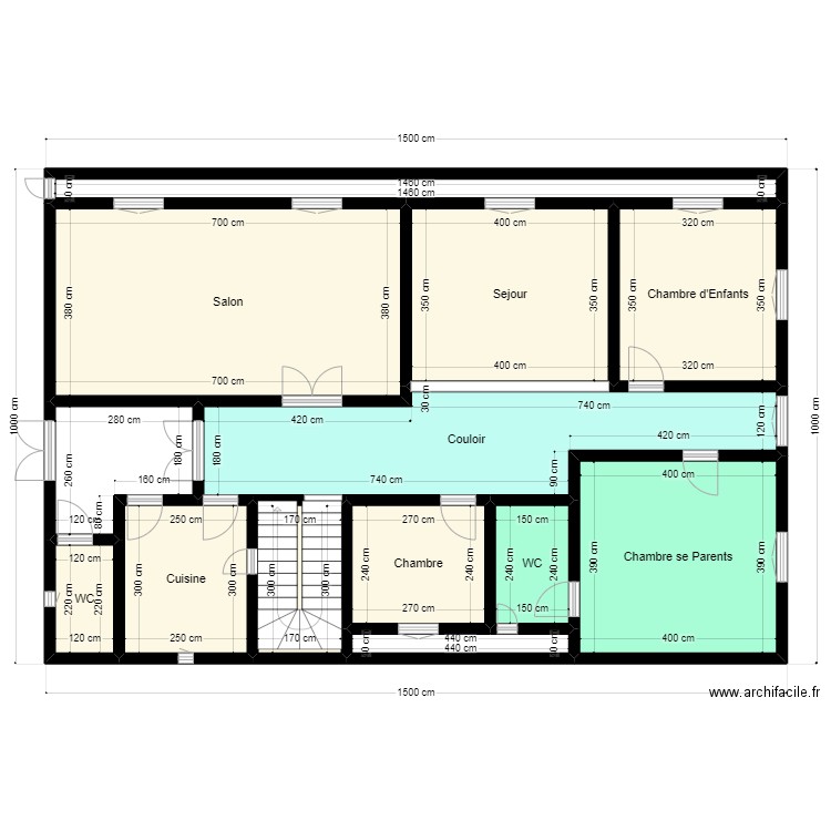 plan de terrain 10mx15m Client 44 66 00 00 V2. Plan de 13 pièces et 126 m2