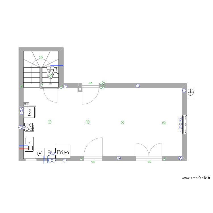 maison 2. Plan de 2 pièces et 35 m2