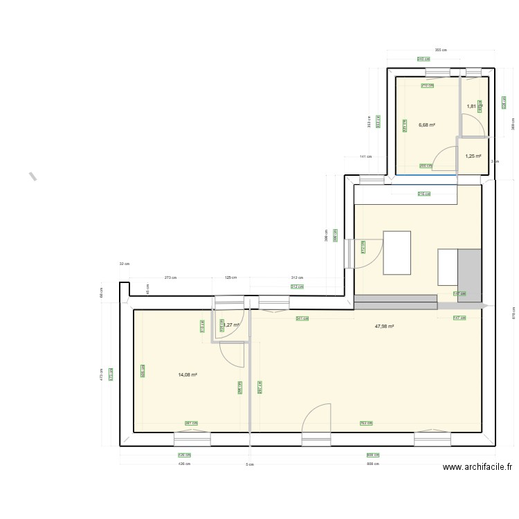 TASDON CUISINE. Plan de 6 pièces et 73 m2