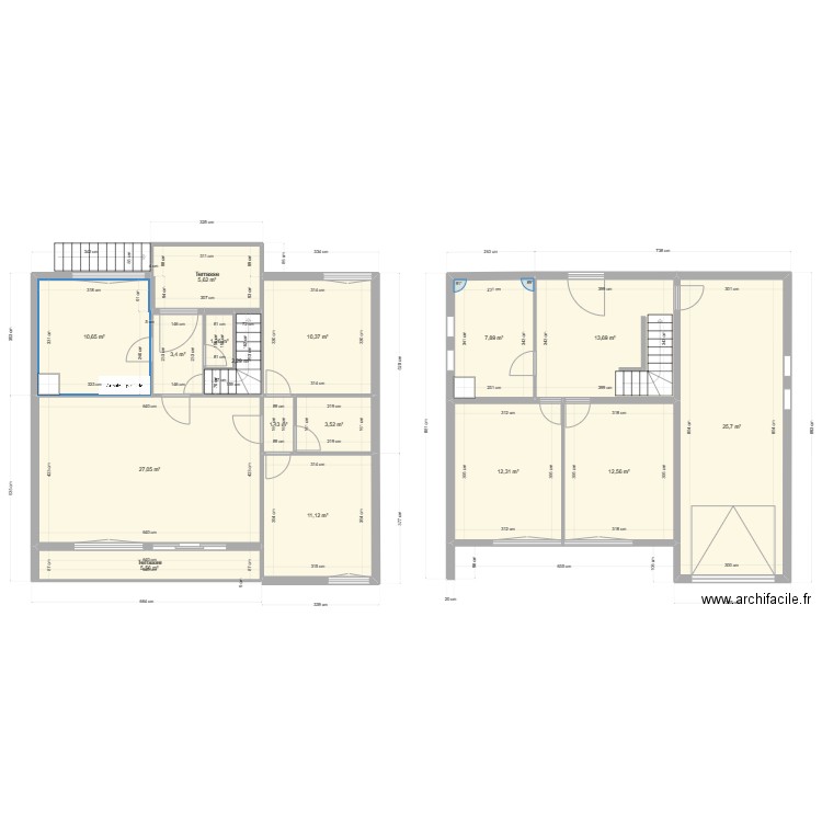 maman. Plan de 16 pièces et 154 m2