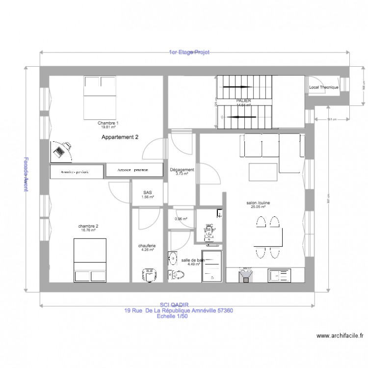 SCI QADIR collectif  etage projet. Plan de 0 pièce et 0 m2