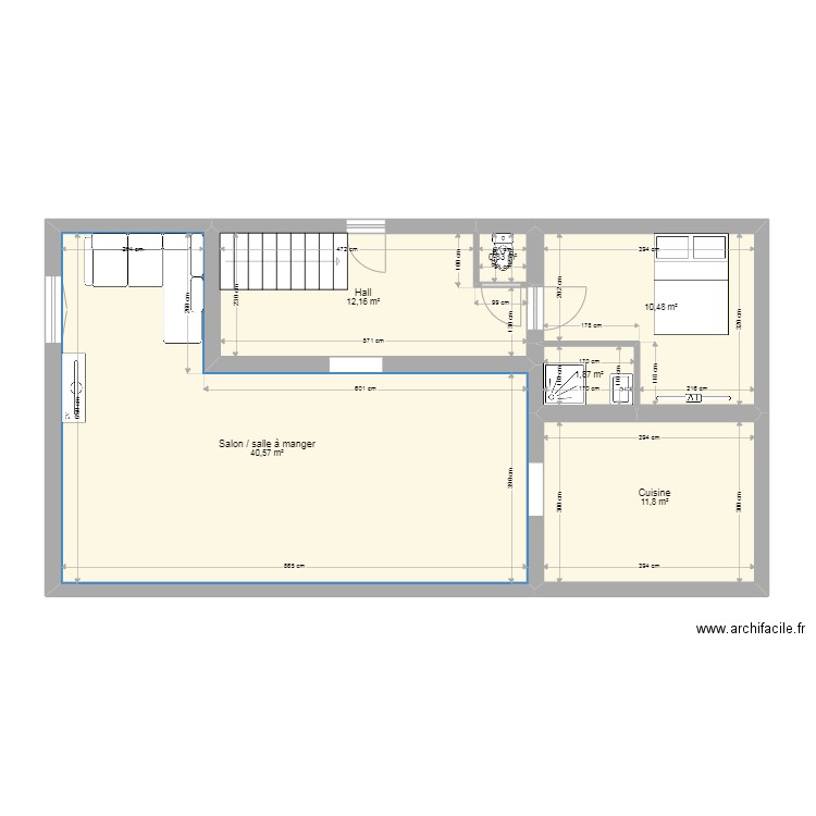 Chalet projet 1 appartement 2. Plan de 6 pièces et 78 m2