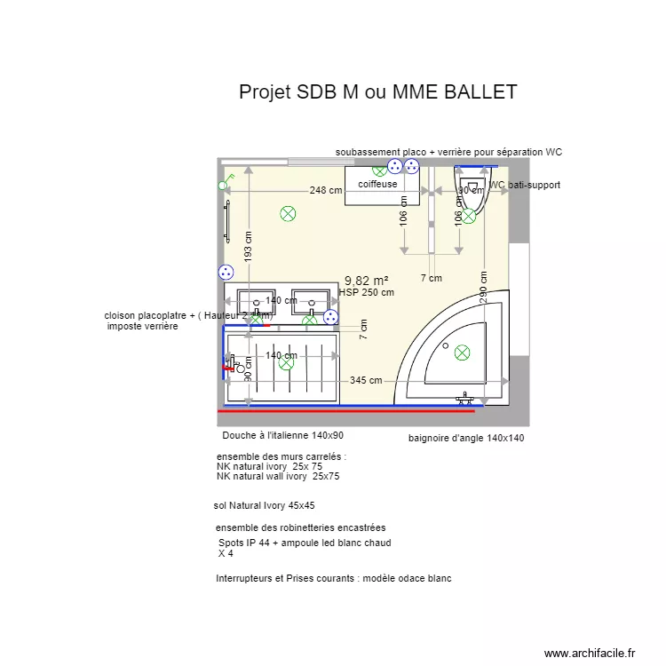 PROJET SDB BALLET. Plan de 