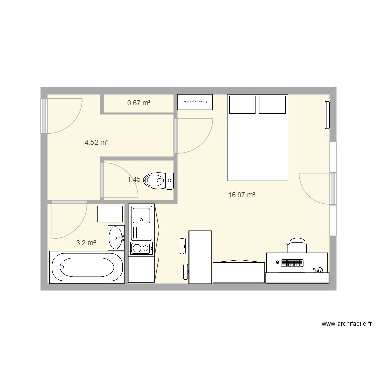 studio juliette. Plan de 0 pièce et 0 m2