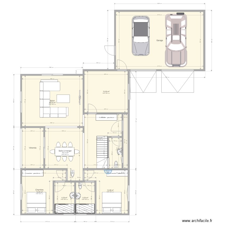 plan double garage archifacile 2. Plan de 0 pièce et 0 m2
