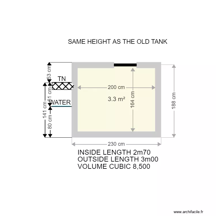 23-3-21-DEF-2 FOSSE SEPTIQUE COURTE-COUPE. Plan de 