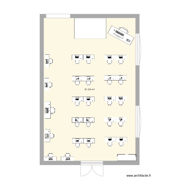 salle de classe Plan dessiné par E2C