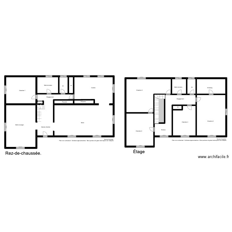 Plan Mammès Caen RDC et étage . Plan de 0 pièce et 0 m2