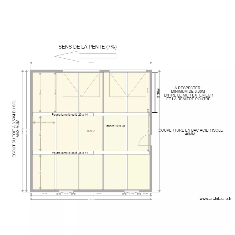 10 x 10 charpente CHARPENTIER. Plan de 