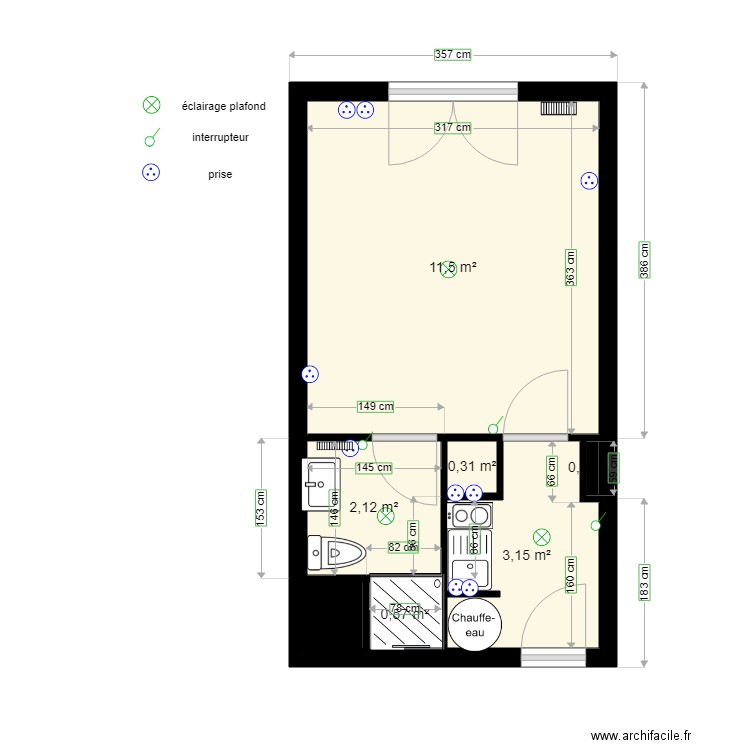 melies 11  porte 59  électricité . Plan de 0 pièce et 0 m2