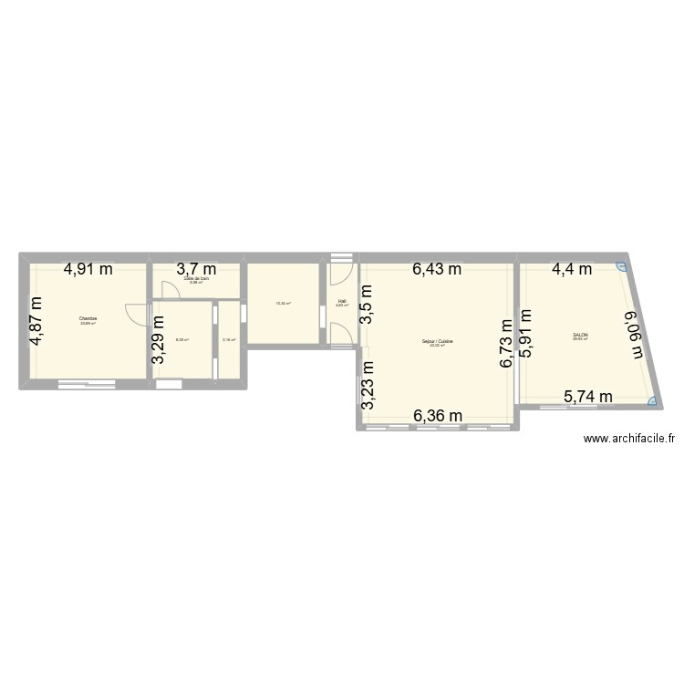 maison 1. Plan de 8 pièces et 129 m2
