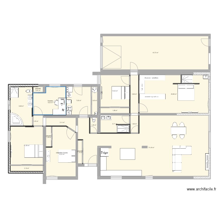 villa lignan fini. Plan de 21 pièces et 238 m2