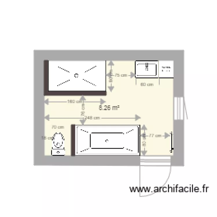 SALLE DE BAIN ISA5. Plan de 