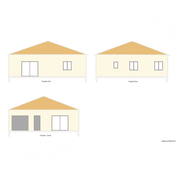 plan Façade. Plan de 0 pièce et 0 m2