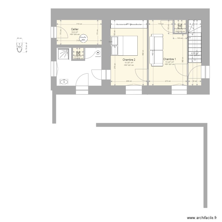 Etat des lieux Molinier RDC . Plan de 0 pièce et 0 m2