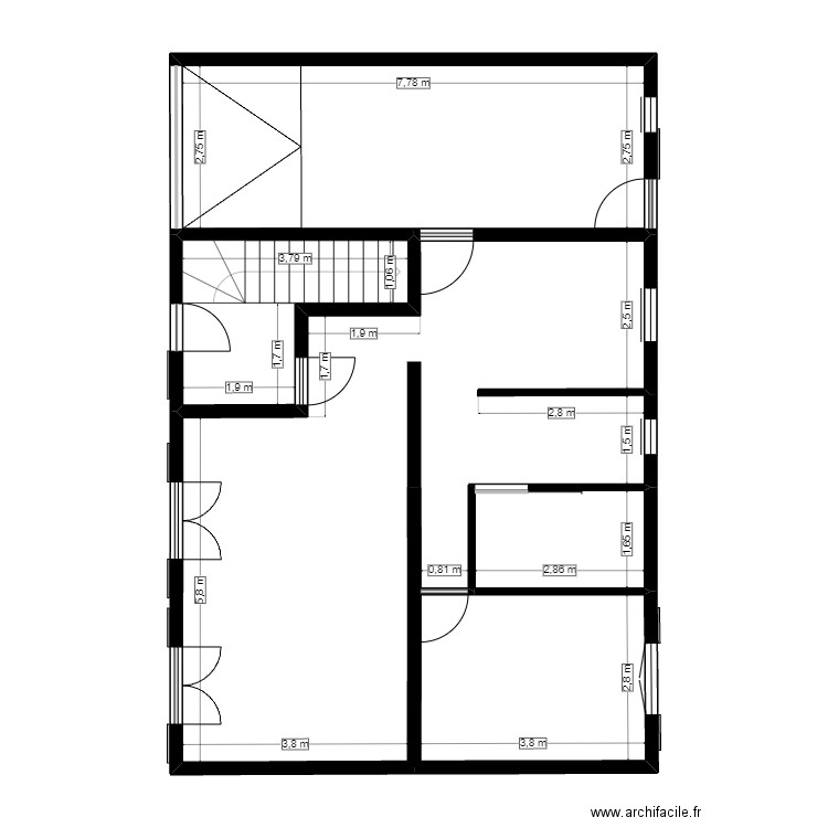 plan 52A - Rez de chaussée . Plan de 5 pièces et 86 m2